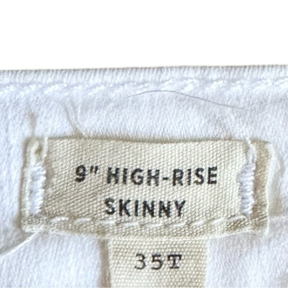 Madewell 9” High Rise Skinny Jeans White Plus Size 35T Tall Stretch Denim - Picture 8 of 9